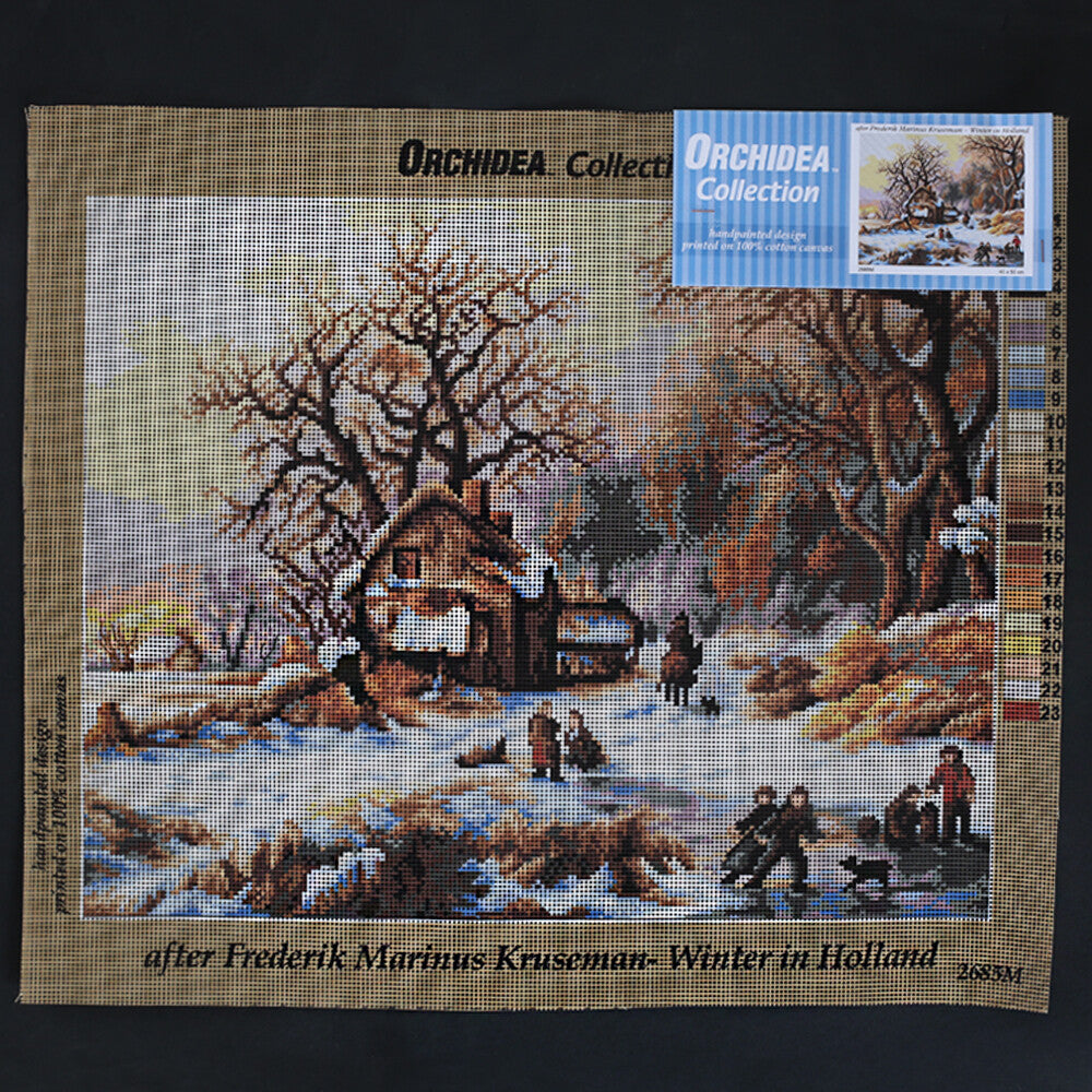 Orchidea 40x50 cm Frederik Marinus Kruseman - Winter İn Holland Baskılı Goblen 2685M